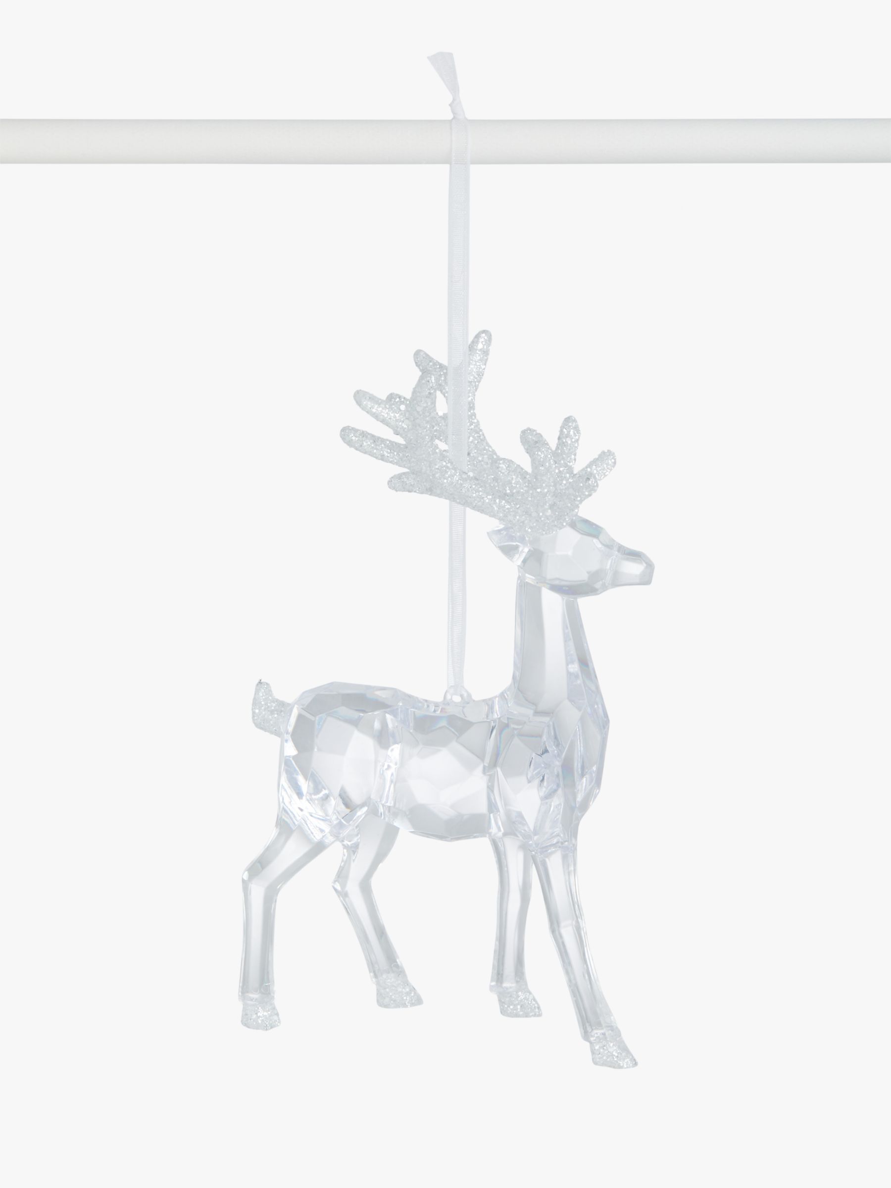 John Lewis & Partners Impressionism Acrylic Reindeer Tree Decoration, Clear