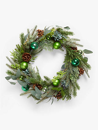 John Lewis & Partners Post Impressionism Bauble Wreath, Green