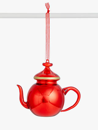 John Lewis & Partners Art of Japan Teapot Bauble, Red