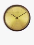 Lascelles Wood Casing Analogue Wall Clock, 41.5cm, Natural/Gold