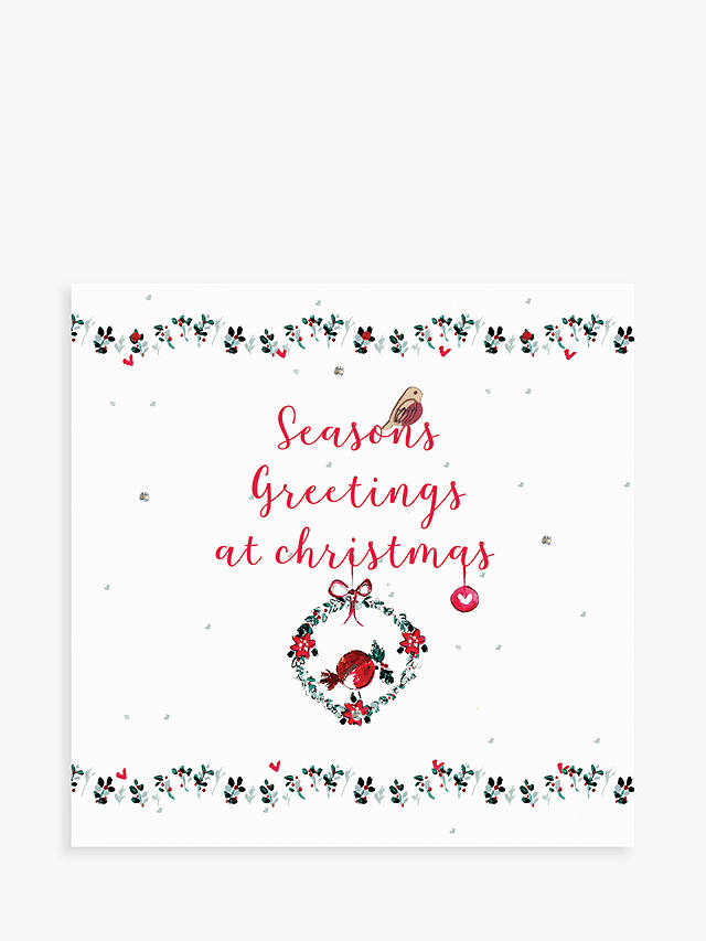 Laura Sherratt Designs Seasons Greetings Wreath Christmas Card