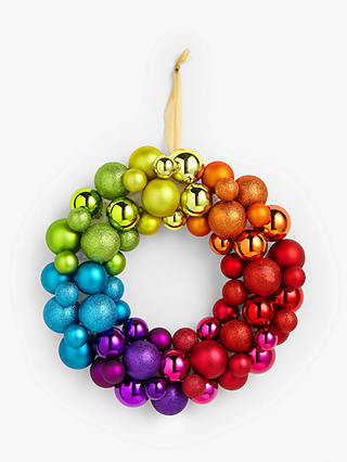 John Lewis & Partners Pop Art Rainbow Bauble Wreath