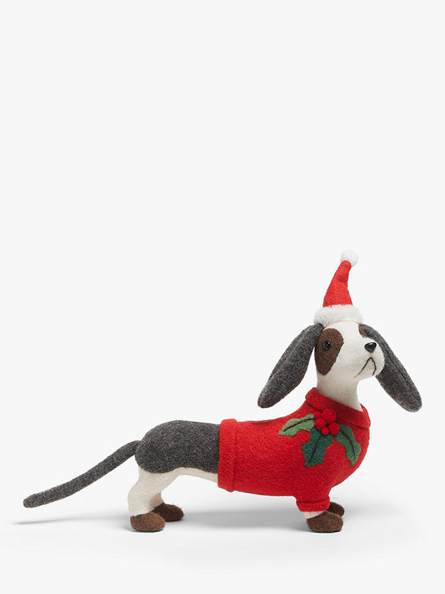 John Lewis & Partners Pop Art Santa Sausage Dog Figure
