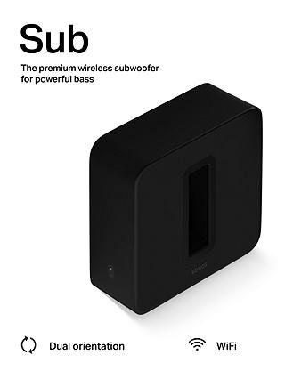Sonos Sub (Gen 3) Wireless Subwoofer, Black