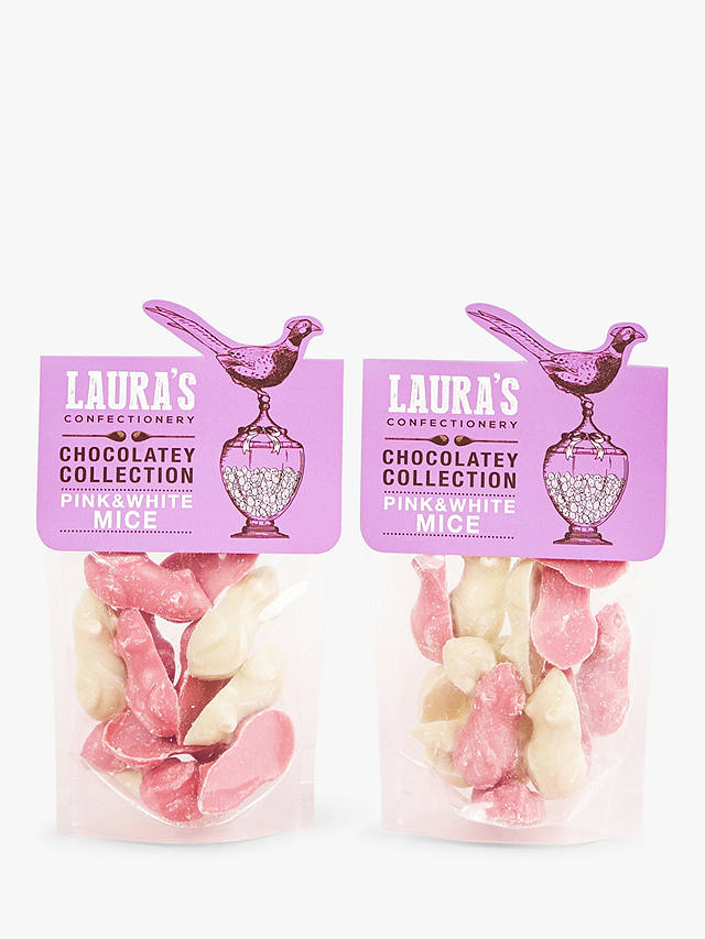 Laura's Confectionery Pink & White Chocolate Mice, 2x 110g