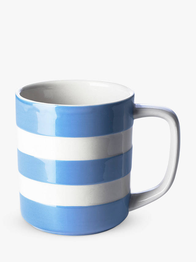 Cornishware Striped Mug, 280ml, Blue/White