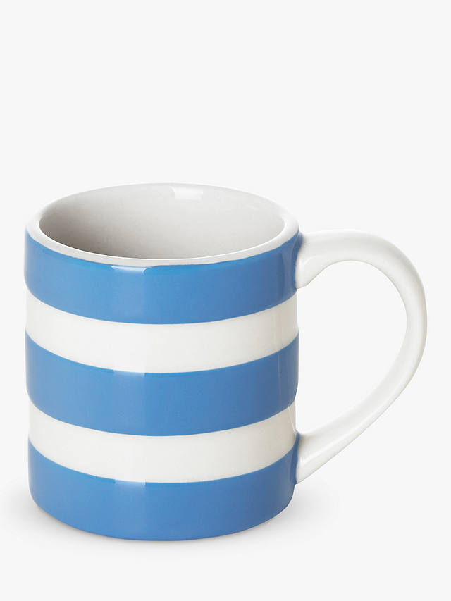 Cornishware Striped Espresso Mug, 110ml, Blue/White