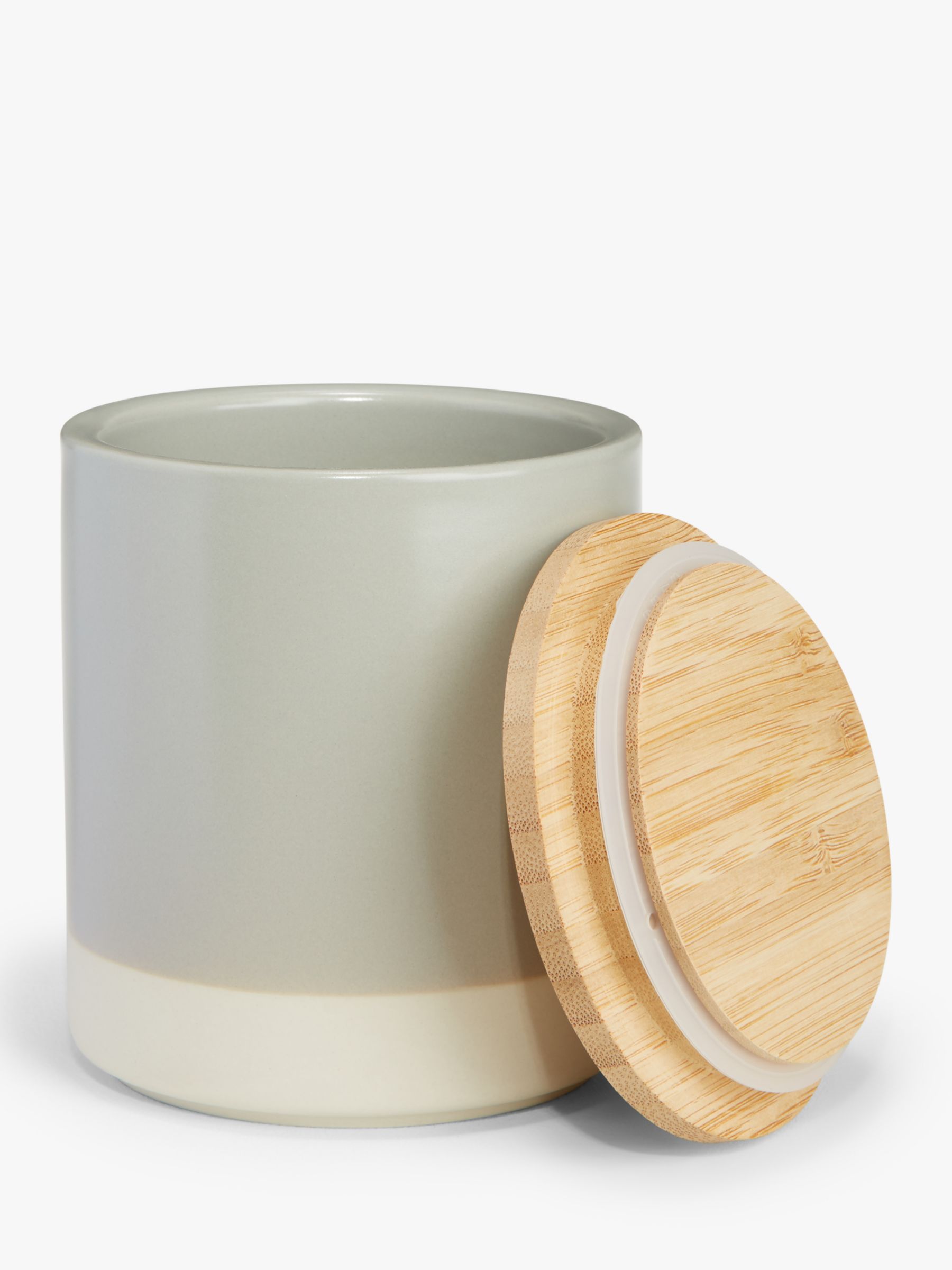 John Lewis & Partners Dipped Ceramic Kitchen Storage Jar with Bamboo ...