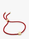 Monica Vinader Linear Solo Diamond Friendship Bracelet, Gold/Coral