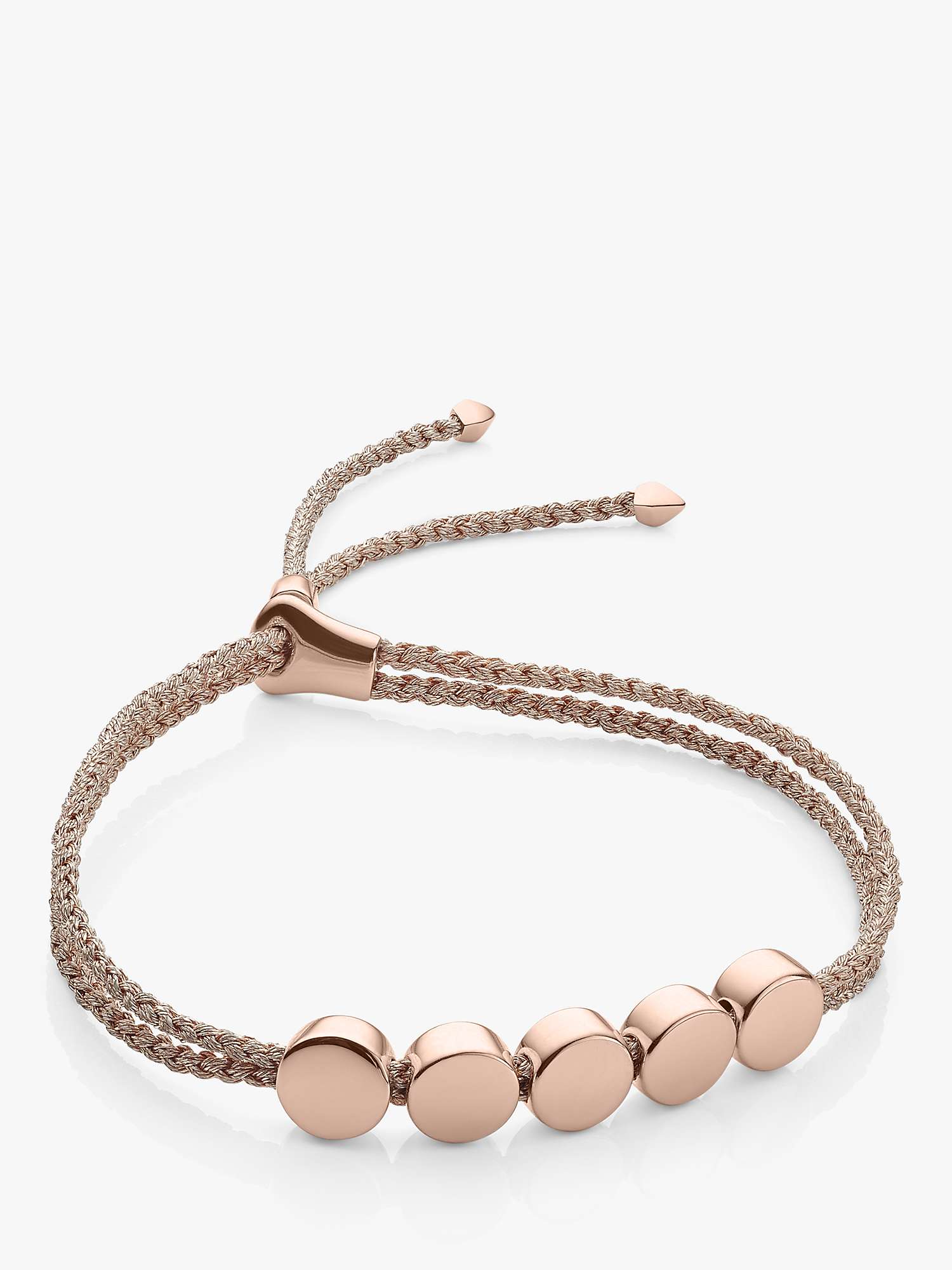 RRP £135 Monica Vinader 18ct Rose Gold Linear Bead Friendship Bracelet