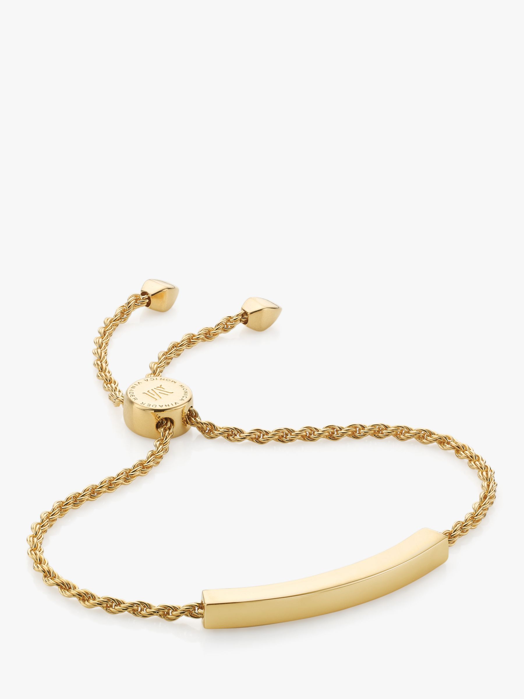 Monica Vinader Linear Rope Chain Bracelet, Gold at John Lewis & Partners