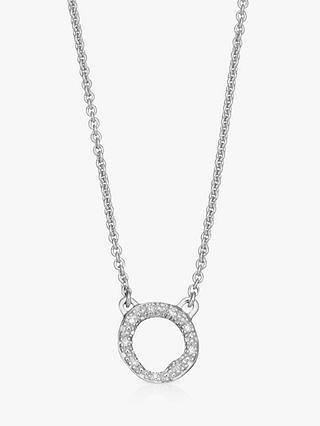 Monica Vinader Riva Mini Circle Diamond Pendant Necklace