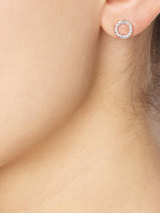 Monica Vinader Riva Diamond Circle Stud Earrings, Silver