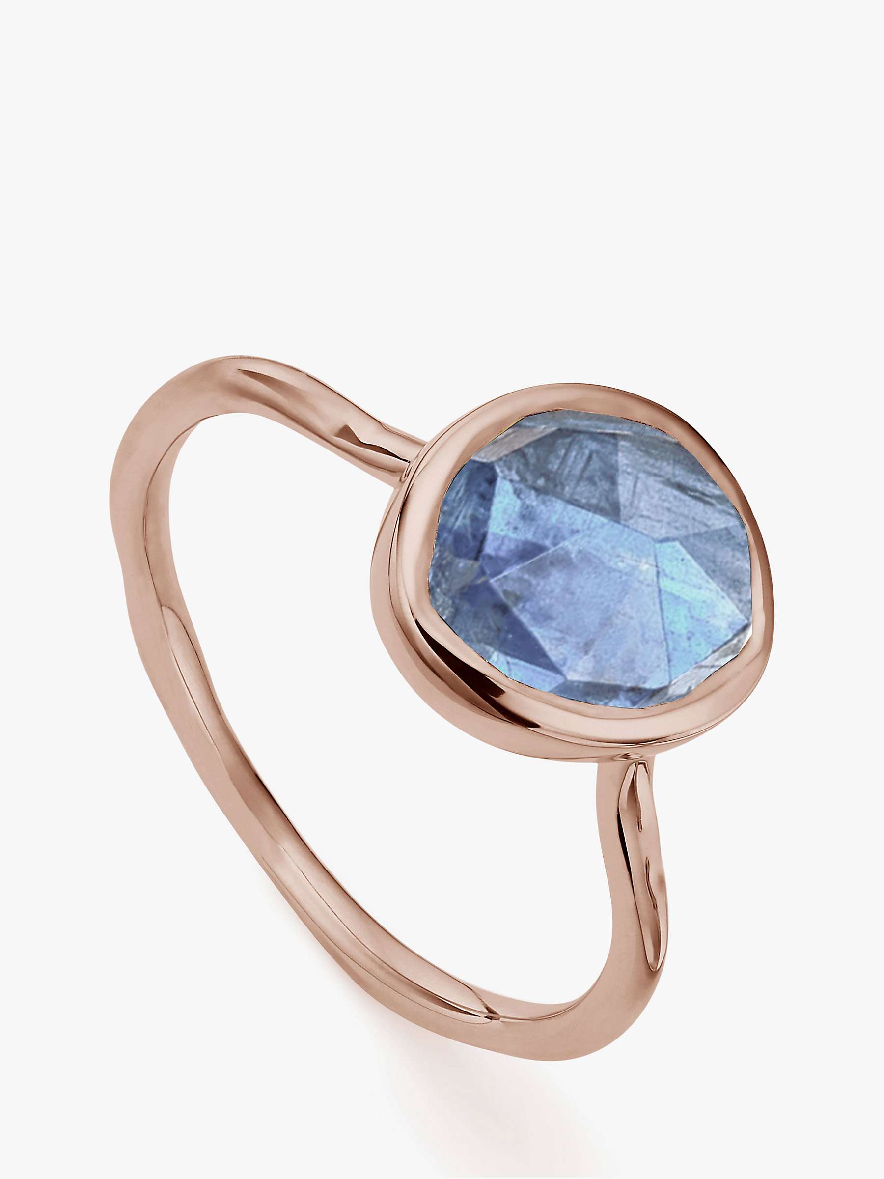 Buy Monica Vinader Siren Kyanite Stacking Ring, Rose Gold/Blue Online at johnlewis.com