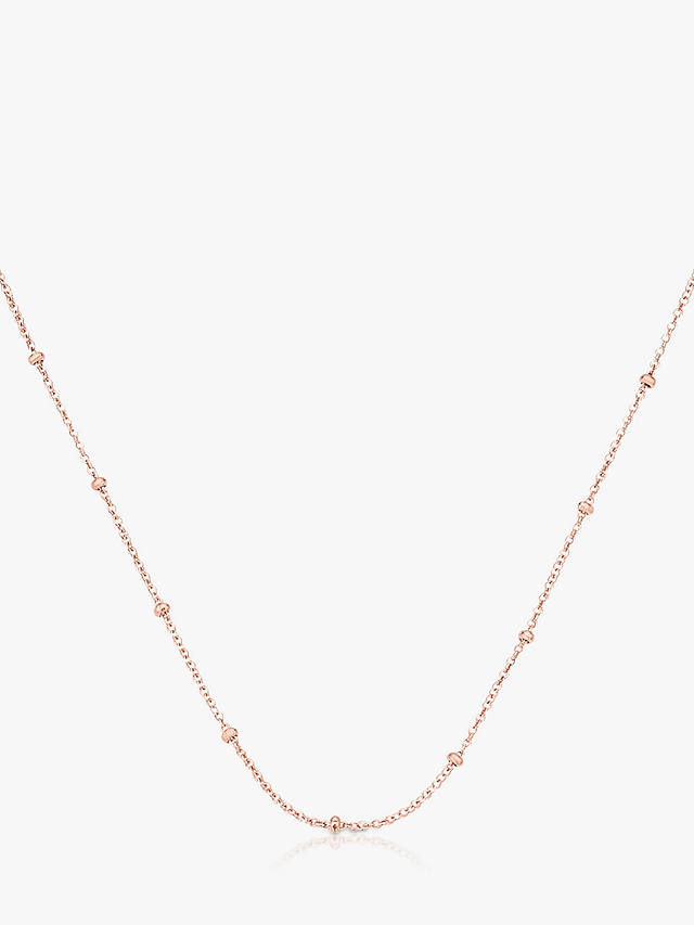 Monica Vinader Fine Beaded Chain Necklace, Rose Gold