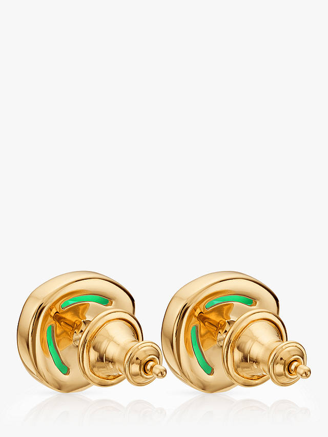 Monica Vinader Siren Stud Earrings, Gold/Green Onyx