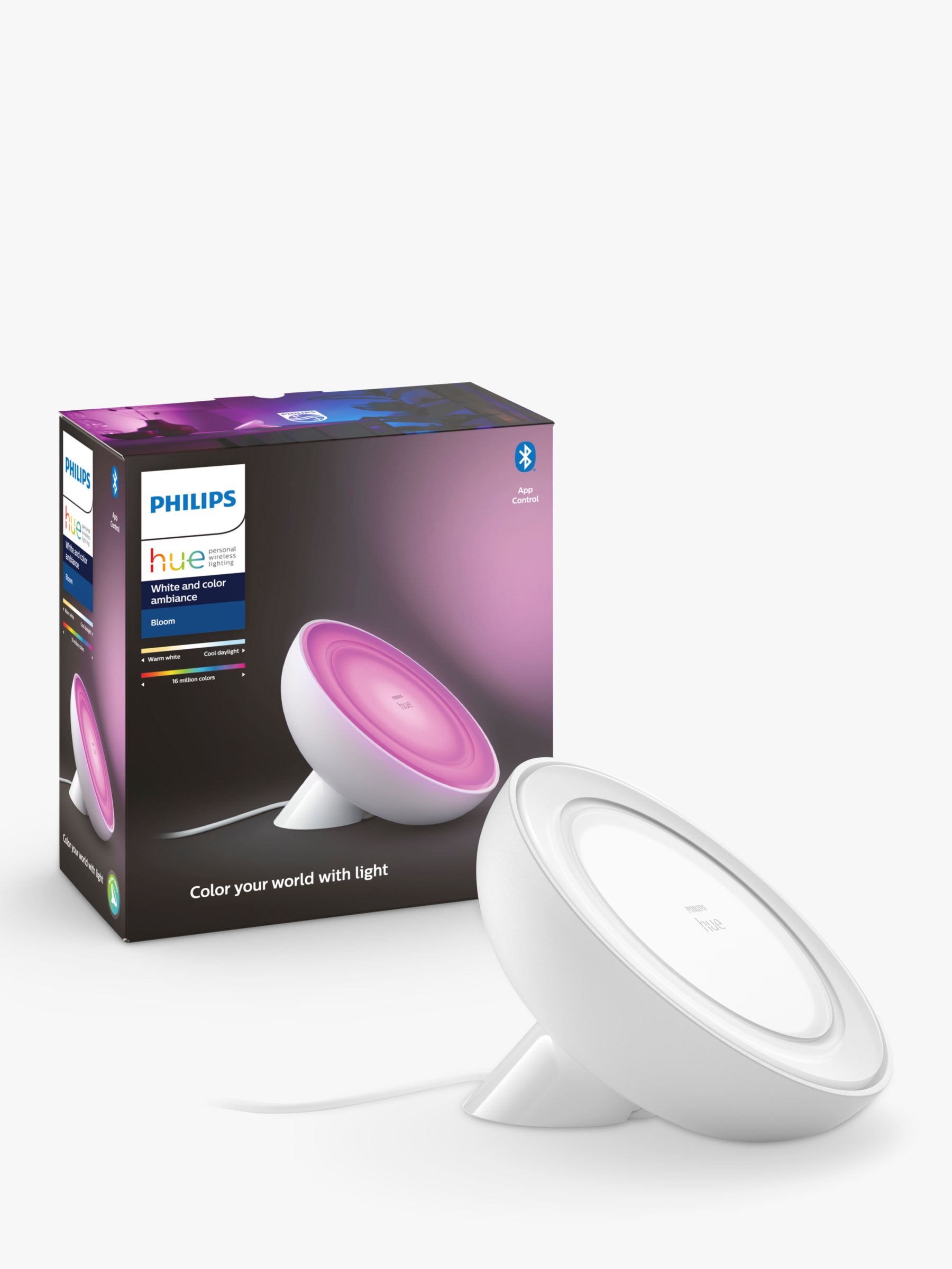 Photo of Philips hue white and colour ambiance bloom led smart table lamp with bluetooth white
