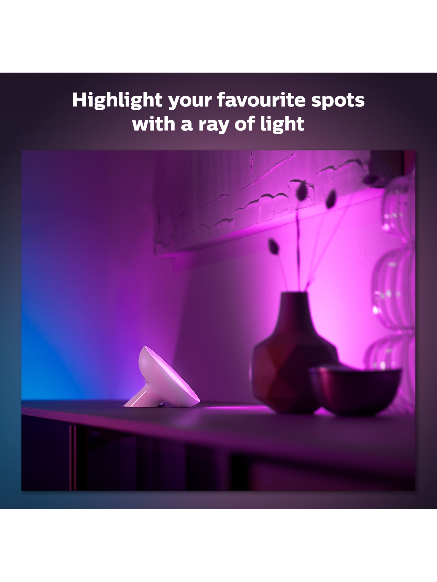 Philips Hue and Colour Ambiance Bloom LED Table Lamp with Bluetooth,