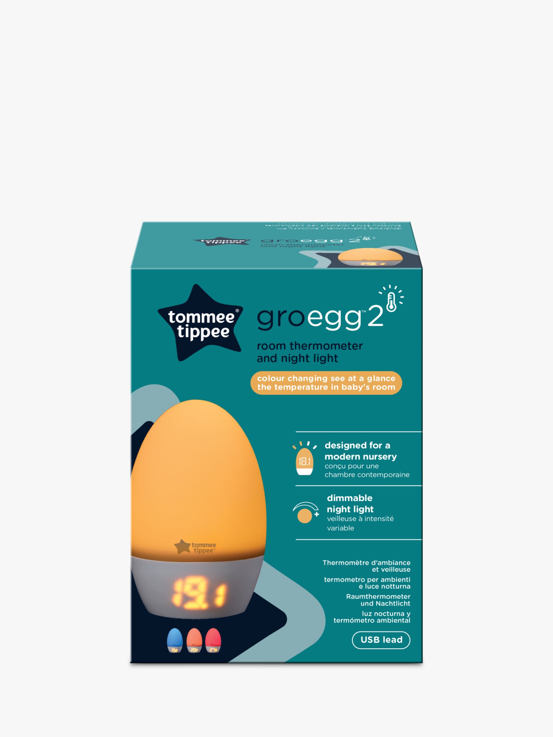 Veilleuse thermomètre numérique gro-egg2 de Tommee tippee sur allobébé