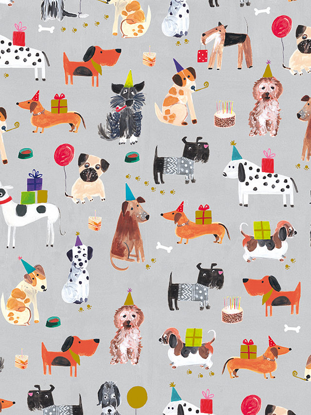 Paper Salad Party Dogs Wrapping Paper, 4m