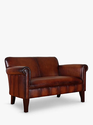 John Lewis Camford II Petite 2 Seater Leather Sofa, Dark Leg