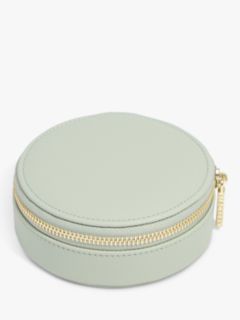 Stackers Round Travel Jewellery Case, Sage Green