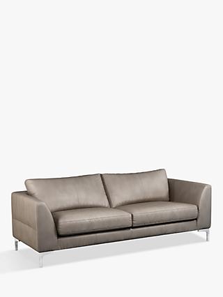 John Lewis Belgrave Grand 4 Seater Leather Sofa, Metal Leg