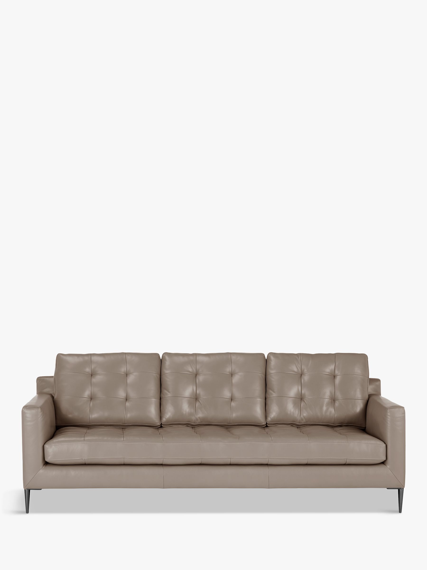 John Lewis Draper Grand 4 Seater Leather Sofa, Metal Leg