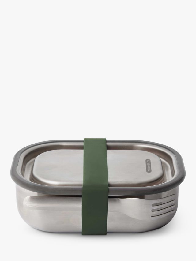 black+blum Stainless Steel Leak-Proof Lunch Box & Fork, 600ml, Olive