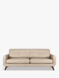 John Lewis Barbican Grand 4 Seater Leather Sofa, Dark Leg, Nature Putty