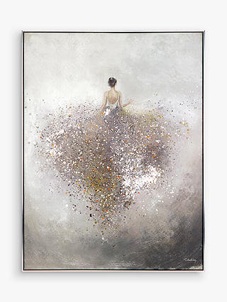 Charlotte Oakley - Isabella Embellished Framed Canvas, 82 x 62cm, Grey