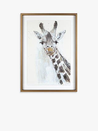 Adelene Fletcher - Jeffrey Giraffe Framed Print, 72 x 52cm, Grey/Multi
