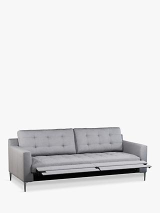Draper Range, John Lewis & Partners Draper Motion Large 3 Seater Sofa with Footrest Mechanism, Metal Leg, Saga Grey