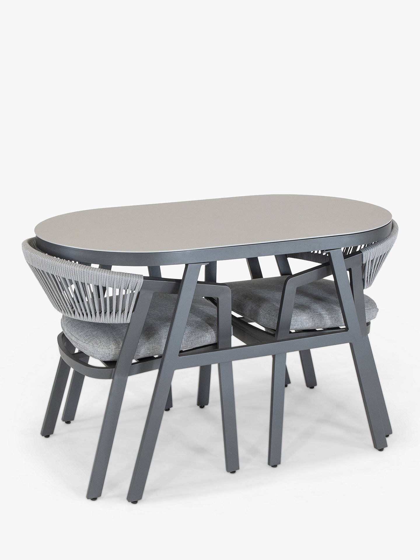 KETTLER Cassis 2-Seater Garden Bistro Table & Chairs Set, Grey at John