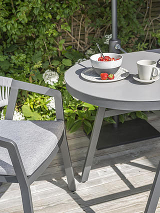 Menos by KETTLER Cassis 2-Seater Garden Bistro Table & Chairs Set, Anthracite/Grey