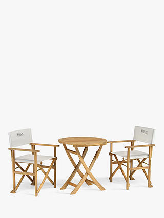 KETTLER RHS Chelsea 2-Seat Garden Bistro Table & Directors Chairs Set, FSC-Certified (Eucalyptus Wood), Natural