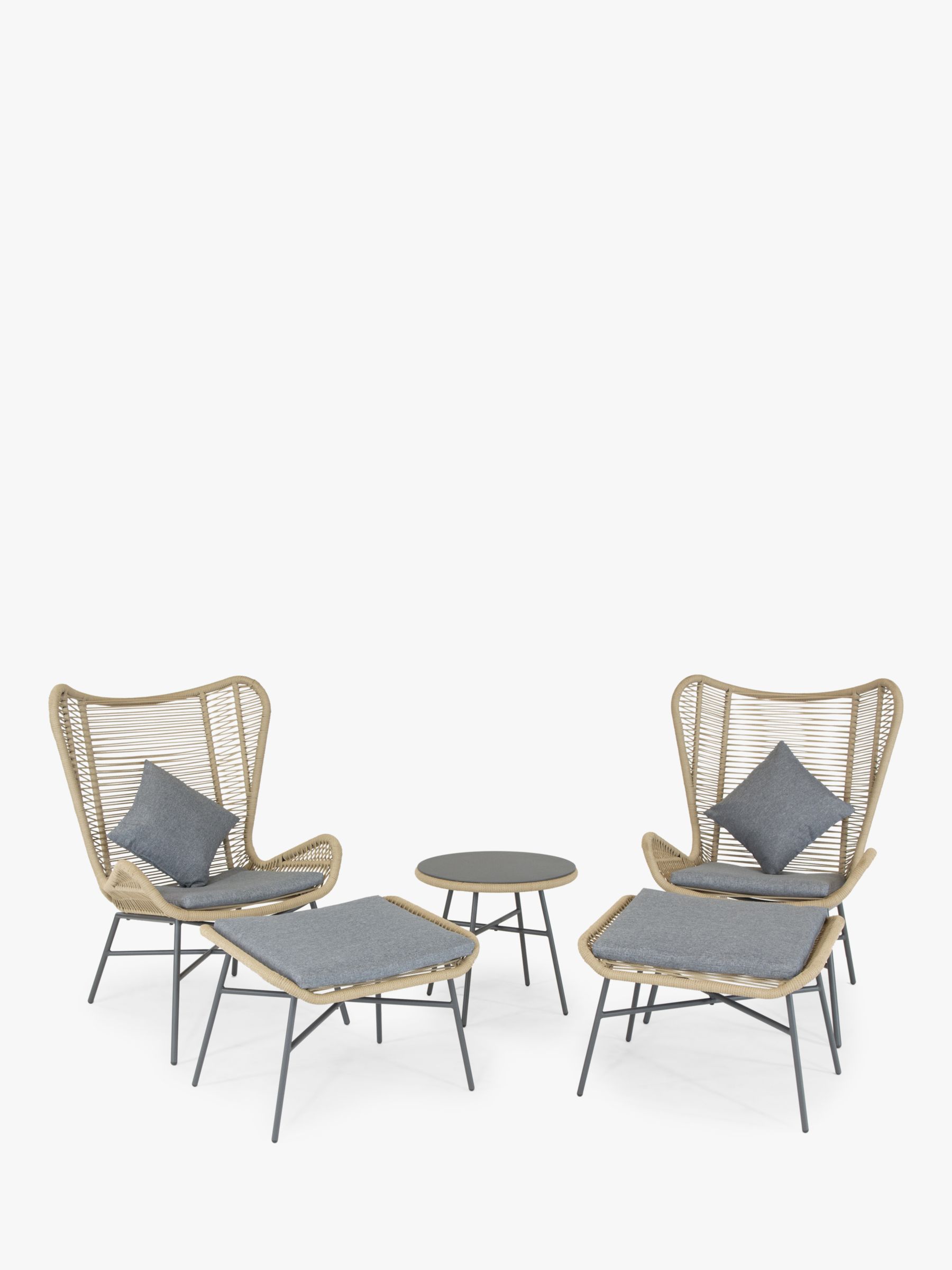 Photo of Menos by kettler lyon 2-seater garden lounging side table & chairs set natural