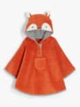 John Lewis & Partners Fox Hooded Baby Towelling Poncho, 0-2 years