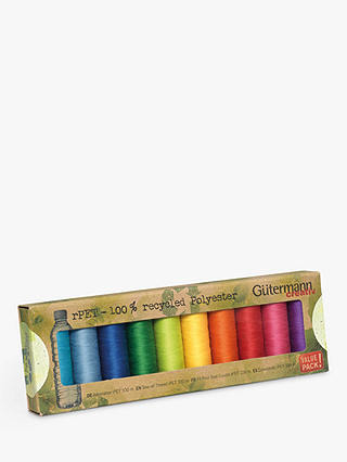 Gütermann creativ rPET Sew-All Sewing Threads, 100m, Pack of 10, Bright