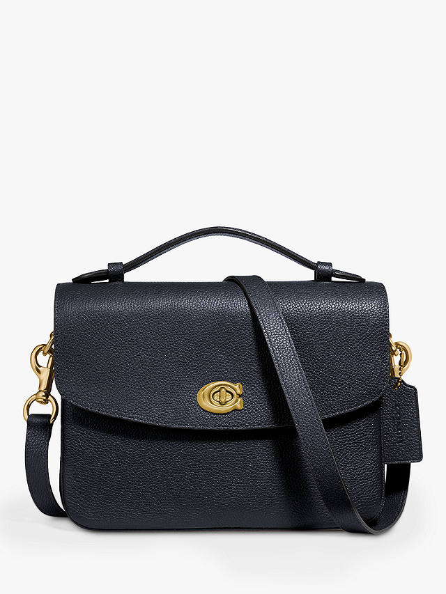 Coach Cassie Leather Cross Body Bag, Black at John Lewis & Partners