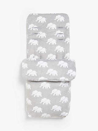 John Lewis Baby Elephant Footmuff, Light Grey