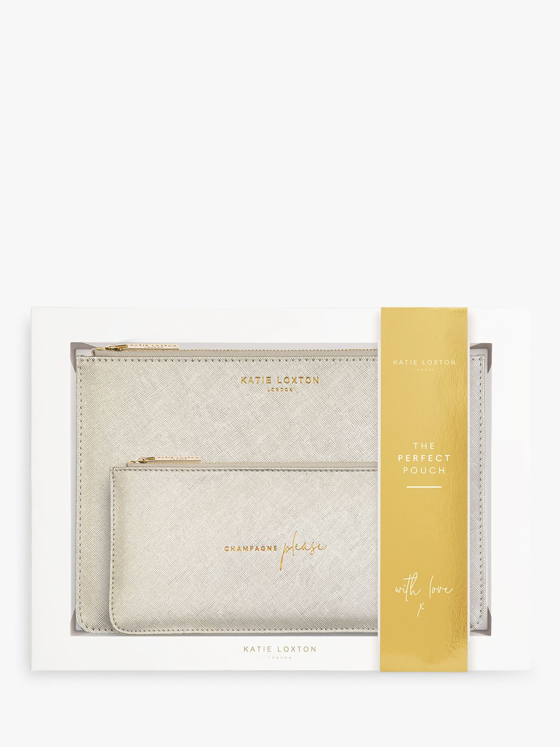 Katie Loxton Luxury Lunch Bag Tote Handbag Gold I'd Rather be Drinking Champagne 