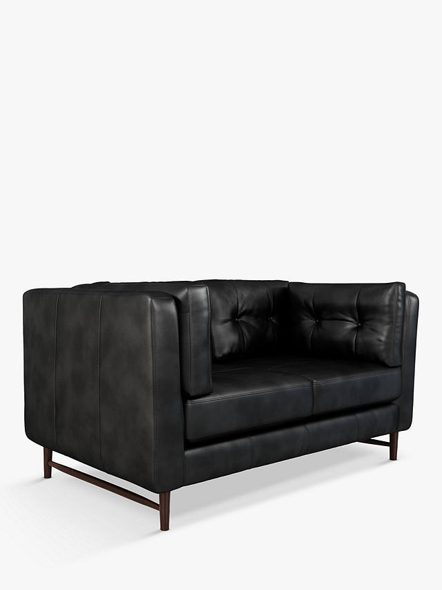 Seater Leather Sofa Dark Leg Contempo, Small Black Leather Sofa