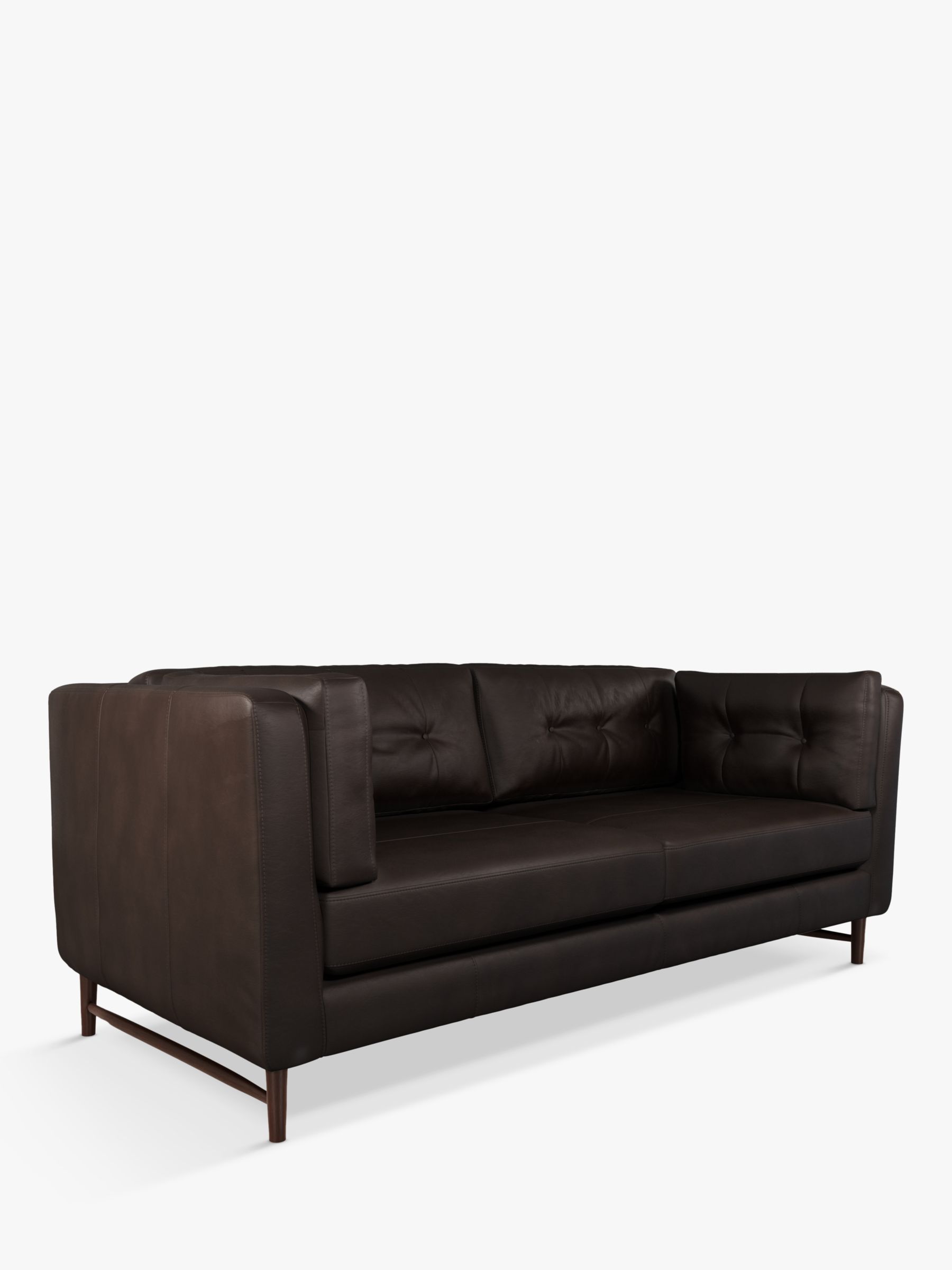 John Lewis Booth Grand 4 Seater Leather Sofa, Dark Leg