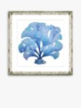 Blue Seaweed 5 - Framed Print & Mount, 46 x 46cm, Blue