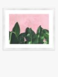 Banana Leaves - Framed Print & Mount, 46 x 56cm, Pink/Green