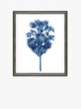 Blue Palm Tree 2 - Framed Print & Mount, 66 x 56cm, Blue