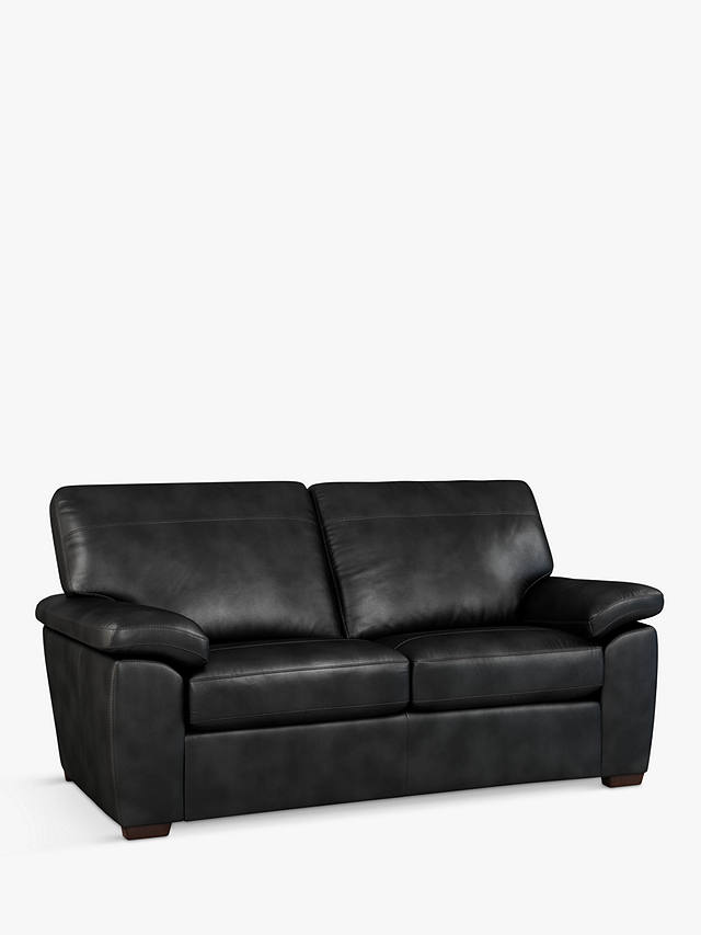 John Lewis Partners Camden Medium 2, Black Leather Sofa Bed Couch