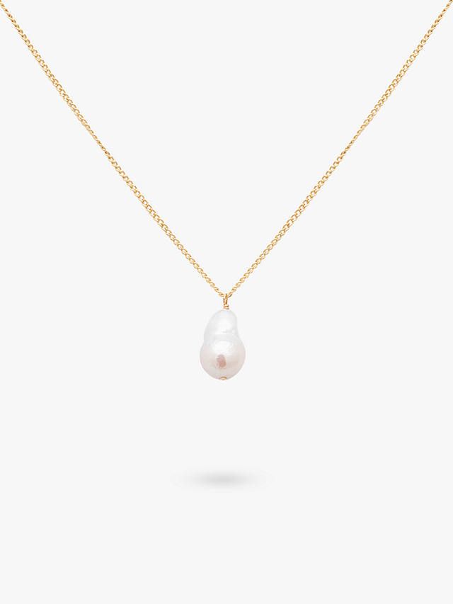 Leah Alexandra Freshwater Baroque Pearl Pendant Necklace, Gold