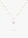 Leah Alexandra Freshwater Baroque Pearl Pendant Necklace, Gold